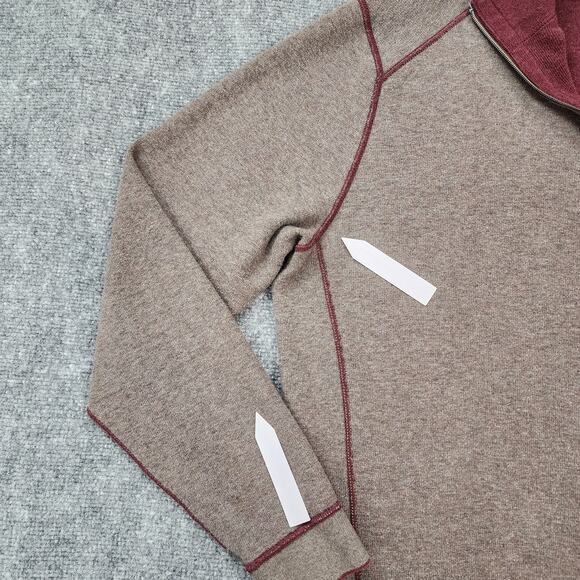 Tommy Bahama Sweater Mens XL Red Brown 1/4 Zip Reversible Mock Neck Pullover - Picture 16 of 16